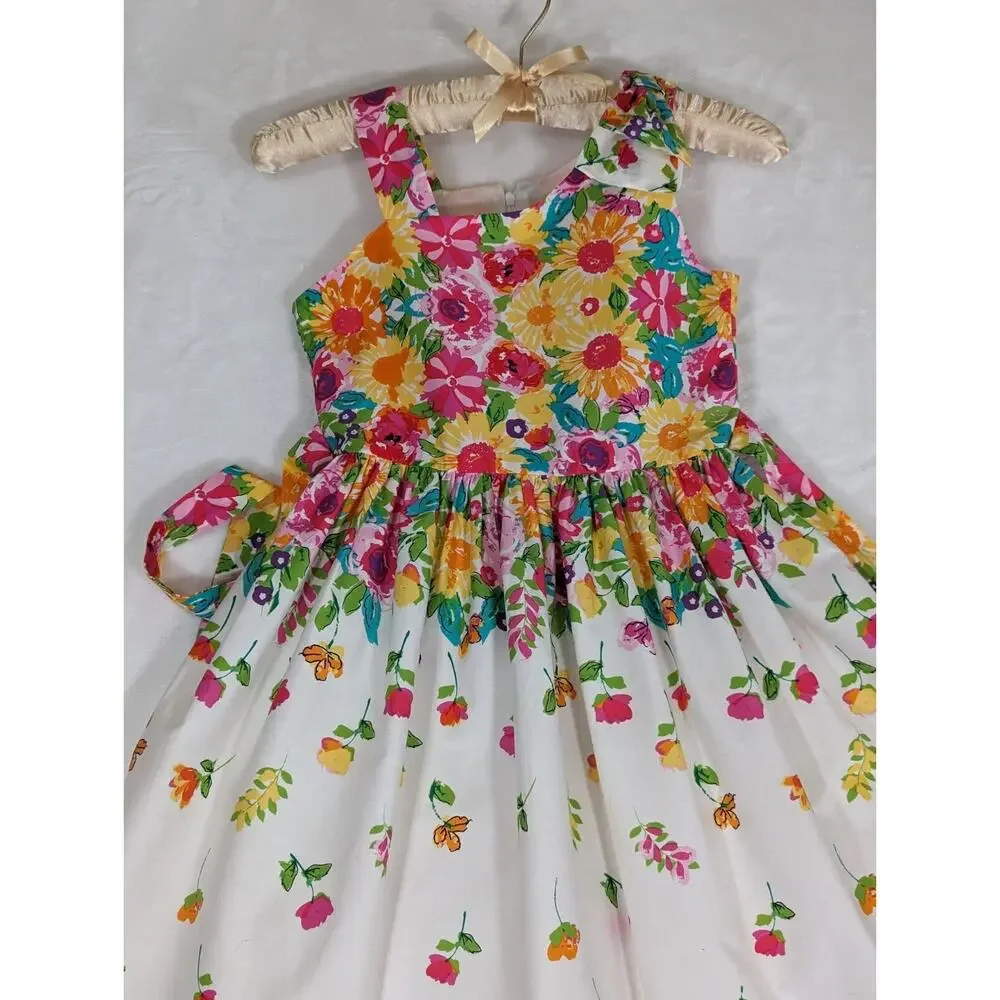Bonnie Jean Girls 8 Dress Floral Spring A Few Marks Shown In Photos Ch 27 W 23